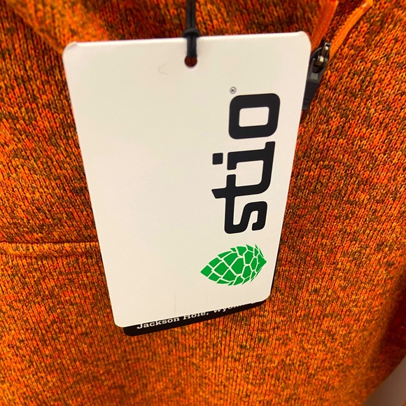 XS 🔖 STIO Women’s Fleece Hoodie Sweetwater Sunset Heather $250 - Picture 2 of 6